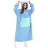 LATH.PIN Felpa con cappuccio oversize Unisex Adulto con Cappuccio Animale Modello Felpa Ampia Microfibra Coperta Tv Carina Morbida Spessa Calda con Grande Tasca, blu, Taglia unica