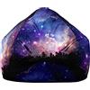 Mateju Pouf Poltrona a Sacco, Outer Space Starry Sky 3D Pouf Letto Singolo Morbido, Pouf Sacco di Fagioli Senza Riempimento, Pouf Poltrona di Fagioli per Adulti e Bambini (S,Costellazione)