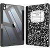 FINTIE Custodia ibrida sottile per iPad Air 5a generazione (2022) / iPad Air 4a generazione (2020) 10,9 - [Portamatite integrato] - Custodia posteriore trasparente (libro di composizione)