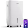 Klarstein DryFy Connect 60L Deumidificatore WiFi, 60L/24h, Serbatoio 8L, Timer 24h, Controllo App, Portatile per Casa 45-65m², Bagno, Camera da Letto, Deumidificazione Automatica, Bianco