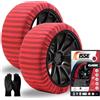 ISSE Calze da Neve Omologate Italia EN 16662-1 - 2 Catene da Neve in Tessuto per Auto Facili da Installare - Resistenti - Guanti Inclusi T70