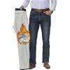 Fakanhui Jeans da uomo foderati in pile, invernali, termici, foderati, in flanella, per lavoro, casual, da lavoro, Blu vintage., XX-Large