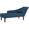 vidaXL Chaise Longue con Cuscini Blu in Tessuto, divano letto, divano imbottito, seduta da soggiorno, dormeuse, seduta da salotto, divano 2 posti