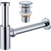 Ulytid Sifone Lavabo Bagno con Piletta Click Clack Senza Troppopieno