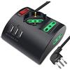 Extrastar Multipresa da Scrivania/Tavolo con 3 Presa USB,Presa con interruttore automatico di protezione 10A,Nero,2500W,3 Prese (2 ITA/Schuko),1.5M