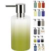 Spirella Dispenser per Sapone Liquido Tube" Dispenser per lozioni in Ceramica con Dispenser in ABS Cromato capacità 300 ML (ØxH): 7 x 16 cm - Verde/Bianco