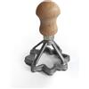 Fackelmann Stampino per ravioli a Fiore, materiale manico ergonomico in legno di faggio e parte funzionale in alluminio, dimensione Ø7x10cm, Linea Home Cooking Italian Pasta
