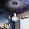 Lanekd LED Lampada a Sospensione Camera per Bbambini Lampadario Moderno Vetro Pianeta Ø45CM Design Lampadario a Sospensione Dimmerabile Altezza Regolabile Ragazzi Ragazze Camera da letto Plafoniera