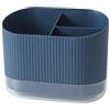 GLigeT Porta Mestoli da Cucina Portautensili in plastica, scolaposate, lavello, Cucchiaio, Bacchette, forchetta, scolapiatti, portaposate, Organizer con 3 Scomparti Porta Posate Cucina(Blue)