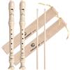 CONJURER Flauto dolce soprano per bambini e studenti, diteggiatura tedesca, 8 fori, flauto soprano in ABS per principianti con asta di pulizia e borsa, beige, confezione da 2