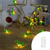 Wisdom Catena decorata con 20 foglie luminose a Led Bianco Caldo 2 metri a batteria Wisdom