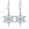 JewelryPalace Fiocco di Neve 1.4ct Naturale Azzurro Topazio Ciondolo gli Orecchini Argento Sterling 925