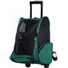 PawHut Trasportino Zaino 2 in 1 per Cani e Gatti con Tasche Laterali, Maniglia Telescopica e Ruote, 42x25x55cm, Verde