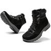 JOMIX Scarponcino Donna Comode Foderata Caldo Antiscivolo Stivali Stile da Neve MD9774-1 (Nero,37)
