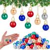 LUYANFX 100 Pezzi Mini Palline di Natale Colorate, Mini Palline Piccole Natale con Filo Dorato, Palline di Natale Perla, Baubles per Albero di Natale da 1,6 cm (Multicolore-100Pcs)