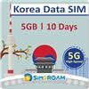 SIM2ROAM SIM Card SOLO dati coreani 10 giorni | 5 GB di dati Internet 5G/4G LTE | Dati di test GRATUITI 100 MB/1 giorno in EUROPE | Carta SIM da viaggio | Carta SIM prepagata | NESSUN numero di telefono