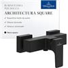 Villeroy & Boch Architectura Square - Miscelatore doccia con protezione antiriflusso e cartuccia in ceramica, miscelatore monocomando per montaggio a parete, rettangolare, nero opaco