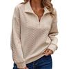 Generic Maglione Senza Cappuccio da Donna in Rilievo Tinta Unita con Mezza Zip per l'Autunno e l'Inverno - Felpa Oversize Lunga (Grey, XXXL)