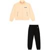 Champion Legacy Graphic Shop G (405047) -Ultra-Light Soft Compact Powerblend Terry High-Neck Tuta Sportiva, Pesca/Nero (EAC/NBK), 5-6 Anni Bambina