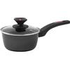 Zanetti Evolution Casseruola per Induzione Diametro 16 cm, Fondo Antiaderente, Alto Spessore, Casseruola con Coperchio, Impugnatura Comoda Una Maniglia, Nero