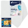 Artkey, Tele per pittura, 20 x 25 cm, confezione da 12, 283,5 g, 100% cotone bianco, tele bianche per pittura, forniture artistiche, pannelli di tela per pittura acrilica, olio, acquerello, tempera