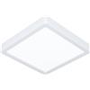 Eglo Fueva 6 Plafoniera a LED, quadrata, lampada da soffitto in plastica, colore bianco, luce bianca calda e fredda, 22 x 22 cm