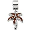 DUR Gioielli da donna Charm Palme ambra, argento 925 rodiato (F293), 1,73x1,6 cm, Ambra, Nessuna pietra preziosa