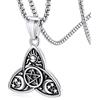 FaithHeart Collana Dea della Tripla Luna Collana Acciaio Uomo Donna Pendente Pentacolo Pentagramma Catena Regolabile Amuleto di Protezione
