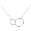 Kritz Collana Donna Due Anelli Intrecciati placcata Argento - Ciondolo pendente Due Cerchi y Catena Regolabile - Gioielli Moda Regalo per Ragazze Collier (Argento)