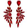Clearine Donna Matrimonio Orecchini per Sposa Cristalli Goccia Multi Marquise Cluster Bling pendenti Rosso Colore Oro-fondo