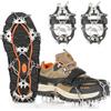 Yoomens Ramponcini/Ramponi per Scarponi con 24 Denti Catene in Acciaio Inossidabile Antiscivolo Spikes Neve Ramponi Ghiaccio Portabile Trekking Escursionismo Camping Moutaineering Winter(XL)
