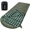 POEPORE XXL Flanella Sacco a Pelo Invernale Per Adulti Extra Wide 230 x 100 cm Sacchi a Pelo 10 Stagioni Caldo Leggero Impermeabile Portatile per Trekking Campeggio Alpinismo Viaggi Escursionismo