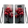 KARTXITAI Cover Compatibile con Asus Zenfone 7 Pro ZS670KS/ZS671KS PU Pelle TPU Portafoglio Magnetica con Disegni Motivo Animale Flip Custodia in Libro Slot Schede Custodia-Rose rosse,fuoco