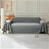 VanderHOME Copridivano in Ciniglia,Copri Divano 3 Posti,Telo Copridivano Universale，Copridivano Multifunzionale, Utilizzabile Come Coperta da Divano, Lenzuolo 230 * 230cm-Grigio scuro