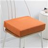 OREAMY Cuscino per sedia in memory foam, rimovibile, spessore 5/8 cm, 40/45/50 cm, cuscino di lusso, antiscivolo, per sedie da pranzo, ufficio, cucina, 40 x 40 x 5 cm, arancione