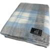 EFFETTO CASA Plaid da Letto in Lana Mohair Lana, Coperta Scozzese (Celeste, Piazza e mezza)