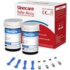 Sinocare Strisce Glicemia, 100 Strisce e 100 Pungidito, Tecnologia Deidrogenas più Preciso (Solo per Accu)