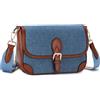 RAVUO Borsa a Tracolla Donna, Borsetta Tracolla Piccola in Pu Pelle Elegante Borsa a Spalla Mano Moda Crossbody Bag con Spallacci Regolabili Bolso in denim per Viaggio Lavoro