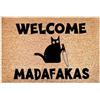 Wanjorlay 1 tappetino Dark Cat Welcome Madafakas, stampa totale, decorazione per la casa, cucina e bagno, regali divertenti