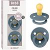 BIBS Colour Ciuccio, 0-6 mesi, confezione da 2, Petrol | Tettarella rotonda | Lattice di gomma naturale | Taglia 1 | Senza BPA | Prodotto in Danimarca | Scudo anti-irritazione