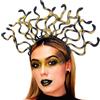Zoestar Fascia per capelli a forma di serpente Medusa, copricapo da dea greca, cerchietto per capelli di Halloween, accessori per capelli da festa di carnevale per donne (Nero e oro, Taglia unica)