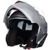 JIEKAI Casco Modulare Apribile Moto Touring Sport Visiera Parasole ECE Caschi (Silbrig, Media)