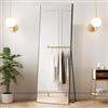 brisafe Specchio A Figura Intera 180 X 60 Cm Specchio Da Parete Nera Specchio Intero Infrangibile E Moderno Specchio Da Terra Da Appoggiare O Appendere Per Soggiorno Per Fitness Bagno Ingresso