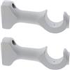 GIRASOLE HOME Staffa Aperta 112mm in Legno per Aste di Diametro fino a 28mm 2 Pezzi (Bianco)
