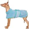 MHaustlie Accappatoio per Cane ad Asciugatura Rapida, Asciugamano per Cane con Chiusura in Velcro, Accappatoio Assorbente per Cane, Cappotto Asciugante per Cane Dopo il Bagno o il Nuoto (Blu, L)
