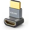 VCELINK - Adattatore HDMI ad Angolo Retto 8K, Connettore HDMI a 270 Gradi, Adattatore HDMI Maschio a Femmina 2.1 Placcato Oro Supporta 8K@60Hz, 4K@120Hz per TV, Laptop, Monitor, Lettore DVR