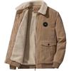 Jinsha Uomo Autunno Inverno Retro Giacca Pile Da di Costine Velluto A Coste Caldo Maniche Lunghe Bocca Foderata In Sherpa Di Lana Pelle Agnello Sciolto Trasporto Giacca Del Camionista Invernale Khaki 2XL