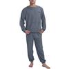 NaLatia Pigiama Invernale da Uomo Pigiama in Pile Caldo Pigiama in 2 Pezzi Top a Maniche Lunghe Pantaloni Lunghi con Tasche
