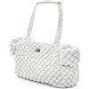 Record - Borsa per Cani e Gatti Cloud con effetto goffrato. Traportino per Cani con Maniglia imbottita per comfort e fondo rimovibile | Bianco, 37 x 19 x 26 cm
