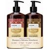 ARGANICARE Set Duo Shampoo + Balsamo al Ricino per Crescita e Rinforzo Capelli, Forza e Idratazione, Adatto a Tutti i Tipi di Capelli, 2 Flaconi da 400 ml